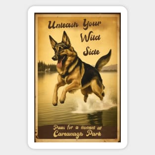 Vintage German Shepherd Design Sticker